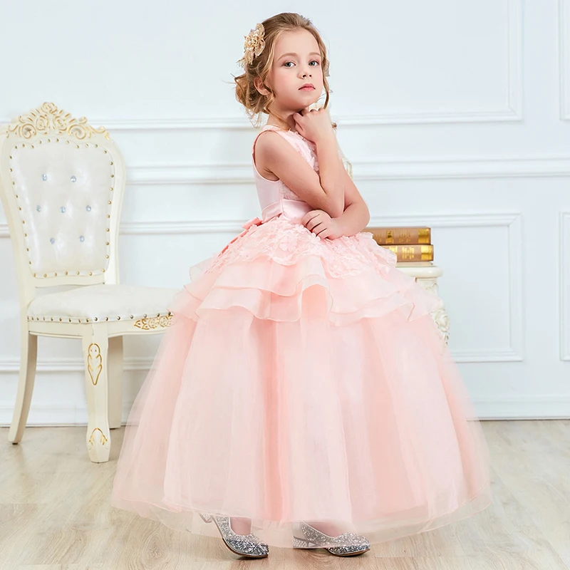 Baby Girl Flower Dress For Girls Formal Wedding Party Dresses Kids Clothes Princess Long Communion Gown Children Clothing | Детская