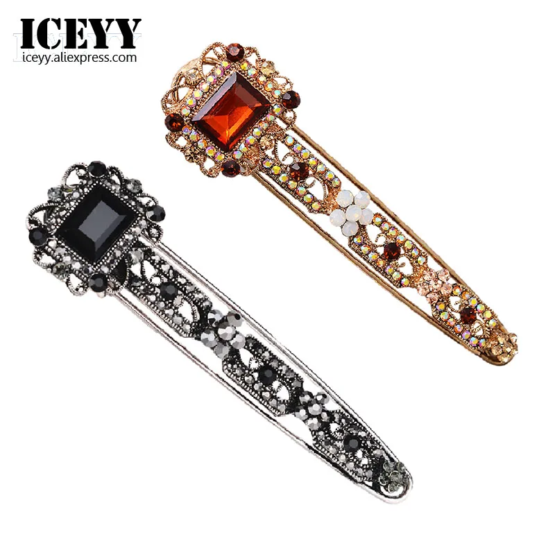 Iceyy 4 &quotВинтаж Черный квадрат Кристалл Большой Детская безопасность Булавки