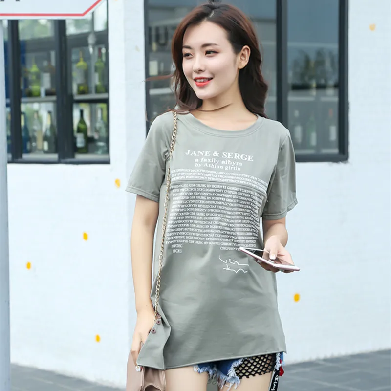 С принтом в виде букв для ухода за ребенком футболки девочек Одежда кормящих мам