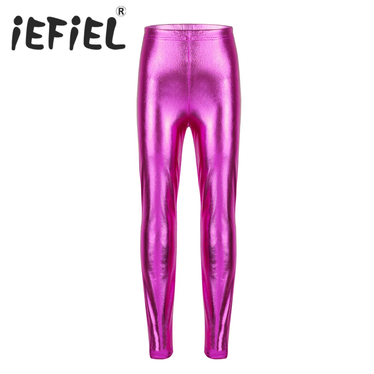 IEFiEL/модные блестящие однотонные обтягивающие штаны для детей и девочек с