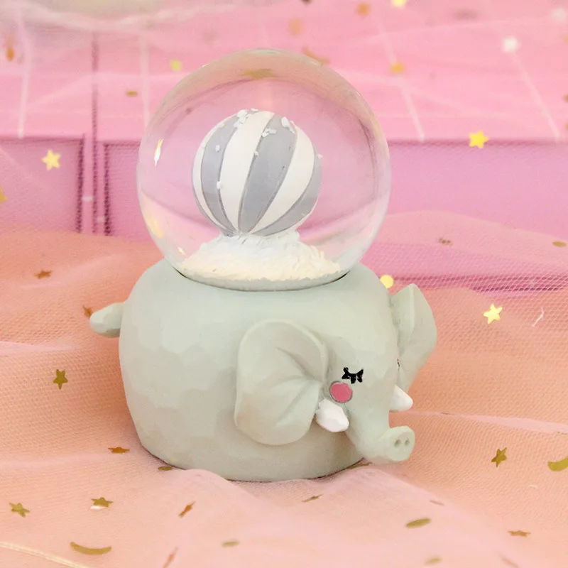 gray elephant Креативный хрустальный шар украшение для спальни мультяшный узор милый олень детские игрушки животные со светом студенческий Рождественский подарок - Цвет: gray elephant