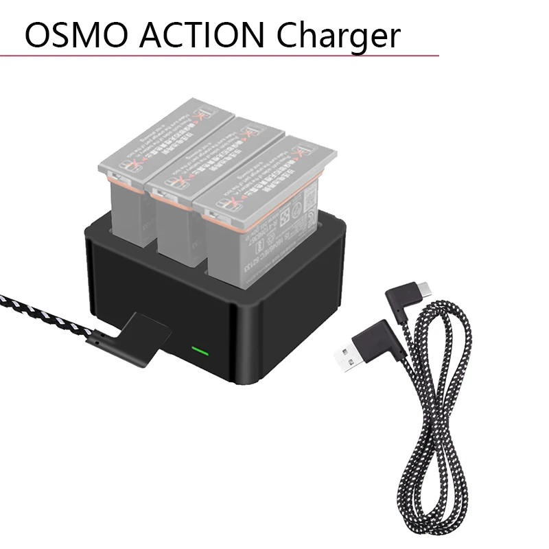Удлинительный usb-кабель для зарядки аккумулятора Type-C DJI Osmo Action 1 м нейлоновый