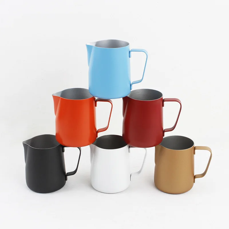 Цветной кувшин из нержавеющей стали чашка с цветком эспрессо капучино молочная