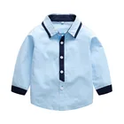Весенние Рубашки с длинным рукавом для мальчиков английская Детская школьная блузка с отложным воротником белые рубашки для мальчиков