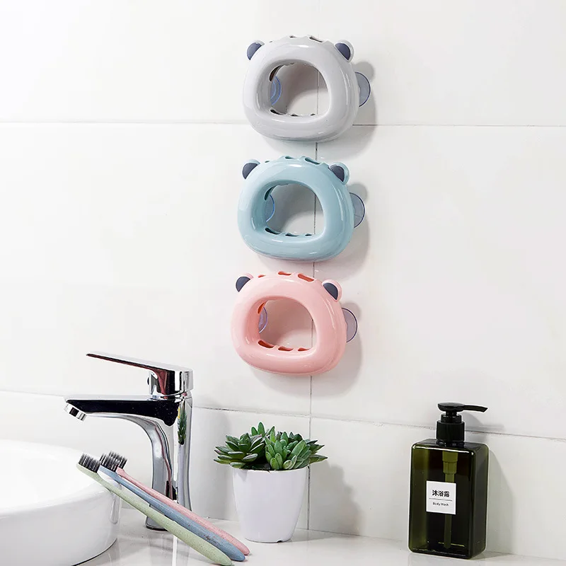 Wall-mounted Toothbrush Holder Bathroom Wall Hanging Rack Creative Couple Suction Cup Tube | Дом и сад