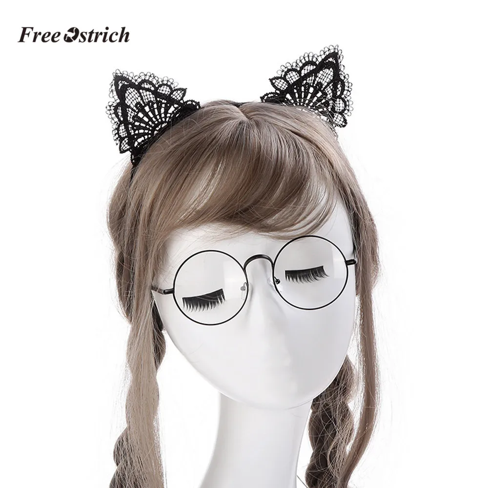 Бесплатная Страусиная одежда повязка на голову женская кружевная Милая цепочка