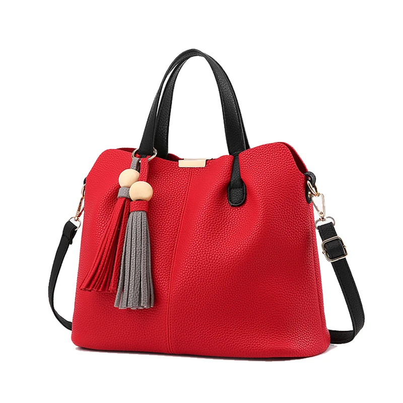 2016 Марка ИСКУССТВЕННАЯ Кожа Женщины Посланник Композитный Сумки Кисточкой