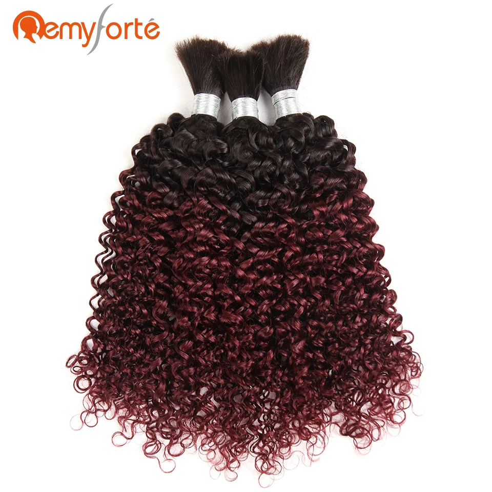 Remy Forte волосы Омбре 99J плетенные человеческие объемные бразильские кудрявые 3
