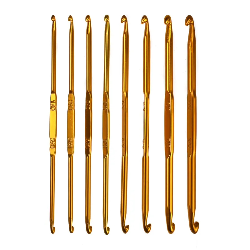 8 шт./компл. набор крючков для вязания алюминиевый двухсторонний игл инструмент