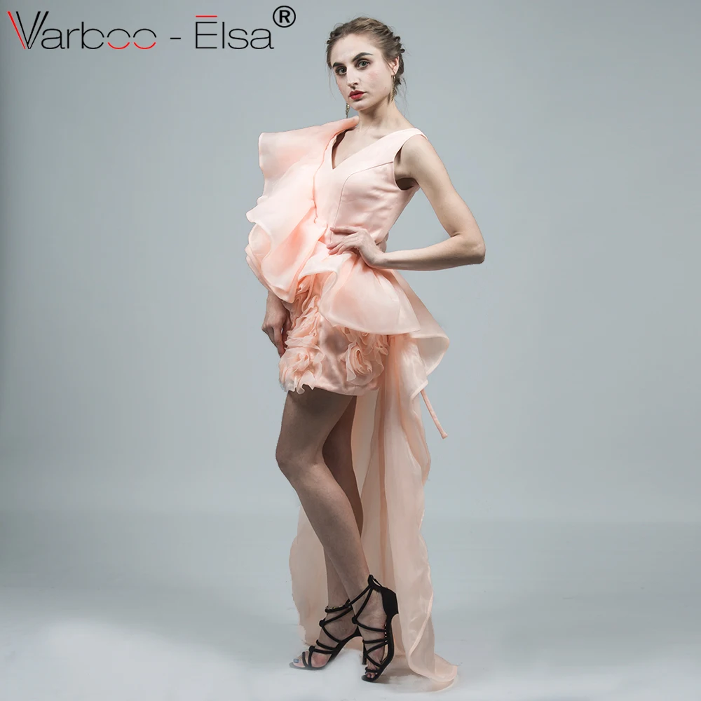 VARBOO_ELSA модное короткое спереди длинное сзади платье для выпускного вечера