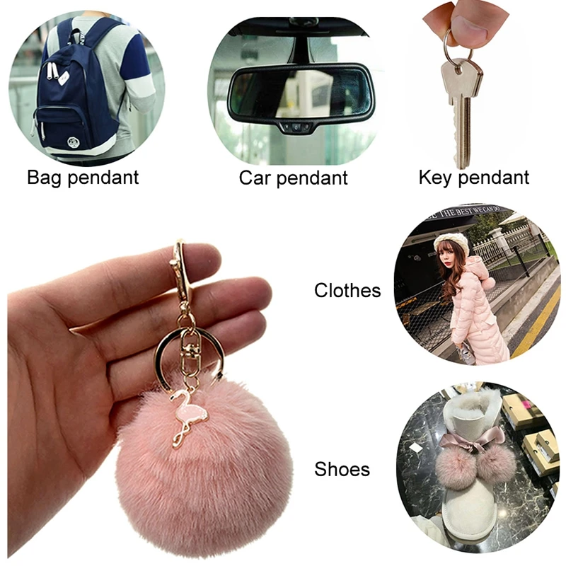 Маленький милый белый брелок с лебедем помпон из искусственного меха для ключей