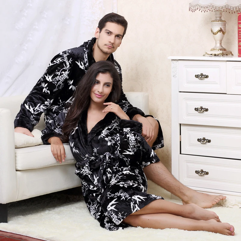 Женский фланелевый Халат для невесты теплый банный халат мужчин кимоно одежда