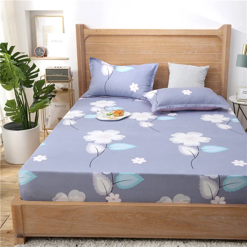 Домашняя 1 шт. простыня с мультяшными фламинго на резинке резиновая Наматрасники