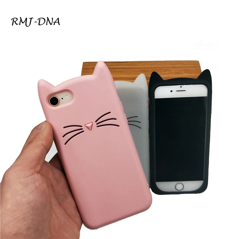 Милый мультяшный чехол борода кошка для телефона iphone 6 6s 7 8 плюс Чехол Coque Мягкие