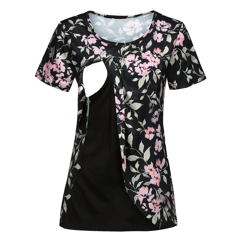 Women Pregnant Maternity Clothes Mom Nursing Top Floral Print Pregnancy Shirt Tops Breastfeeding Ropa Embarazada | Мать и ребенок