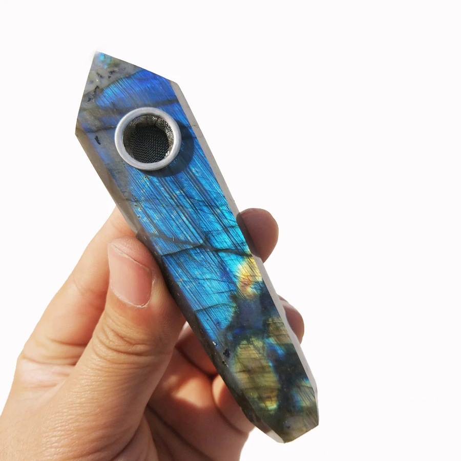 Прямая поставка оптовая продажа натуральный Лабрадорит Кристалл курительная