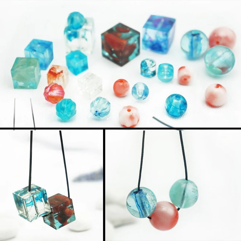 

Transparent Rectangle Silicone Bead Mould Square Ball 6 Hanging Holes DIY Epoxy Jewelry Mold Resin Molds for Jewelry