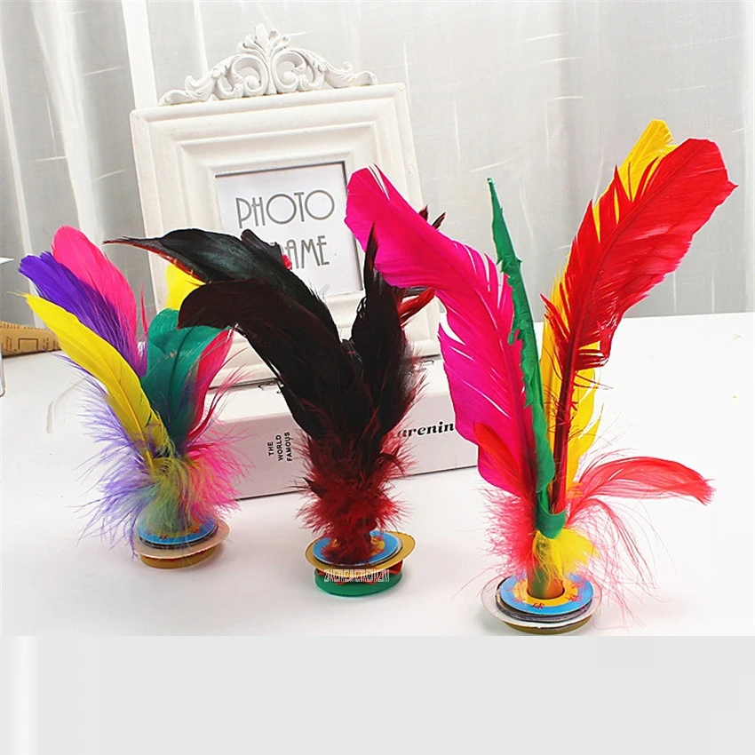 

240pcs Kick Feather Shuttlecocks Badminton Original China Jianzi Shuttlecock Children 's fitness for adults multicolor feather