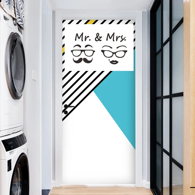 Настенные наклейки MR & MRS в стиле ретро для очков фона украшения дома обои Съемные