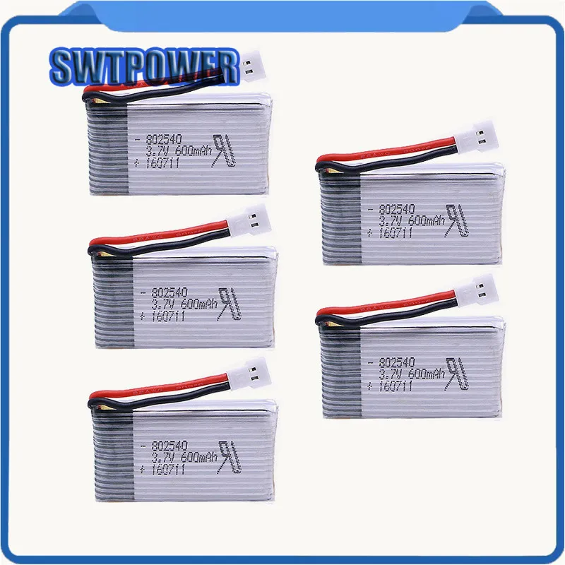 6 шт. 3 7 V 600 мА/ч 25C Батарея для Syma X5C 1 X5 X5SC X5SW H5C V931 в Lipo Зарядное устройство с