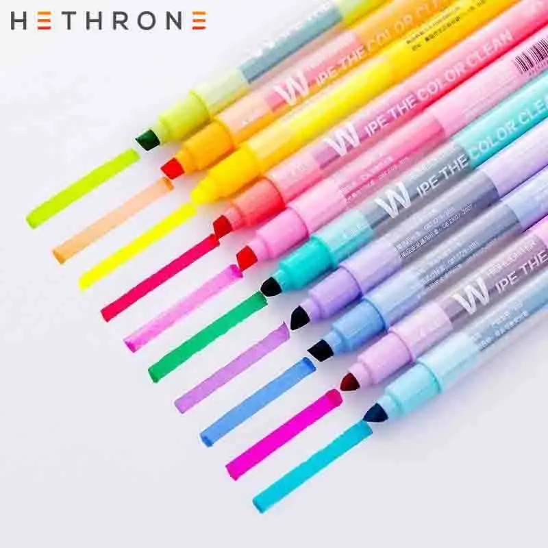 Hethrone 10 шт./партия стираемый маркер ручка цветная милая с двойной головкой