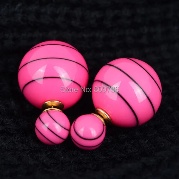 Горячая мода новый многоцветный знаменитости двойной круглый шар бусины штекер