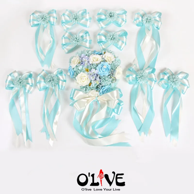 Wedding Car Decoration Flowers Artificial Sucker Ribbon Decorative Wreath DIY Customized Wholesale | Дом и сад