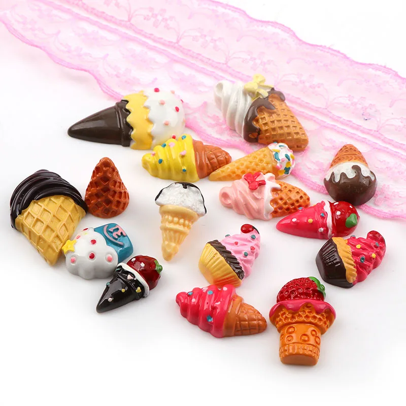 Смешанный стиль 30 шт Смола мороженое Кабошон с плоской задней поверхностью для