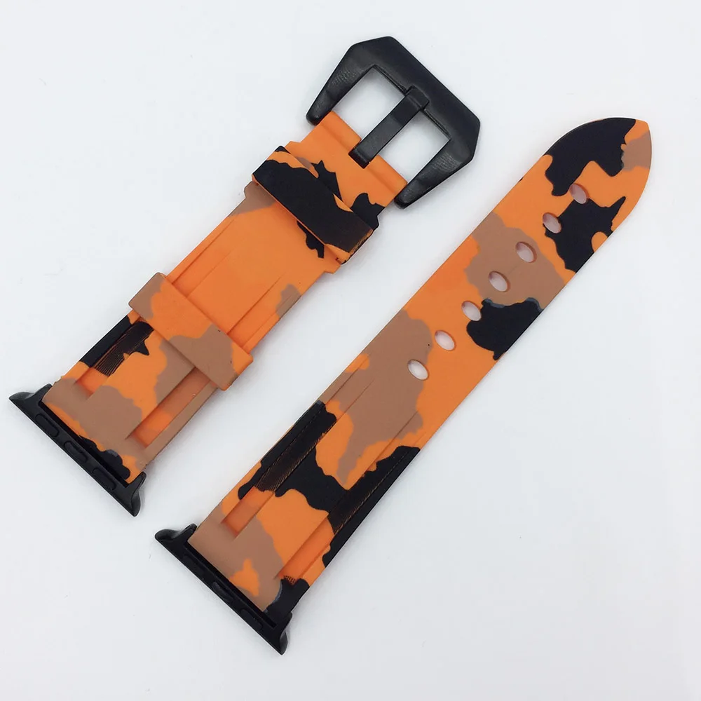 Orange B Силиконовый Камуфляжный ремешок для часов Apple Watch 42 мм 44 мм ремешок 38 мм 40 мм браслет iWatch серии 5 4 3 2 1 - Цвет ремешка: Orange B
