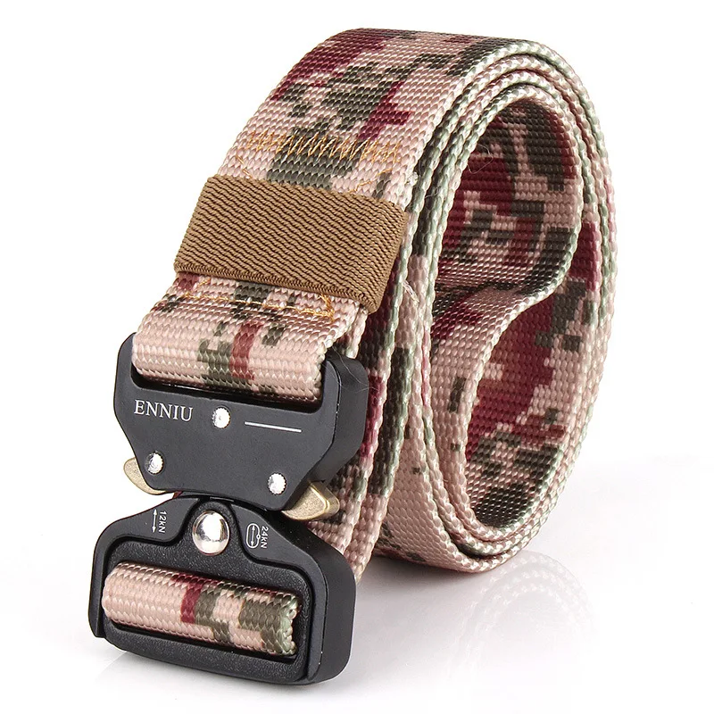 Men's Camouflage Canvas Belt Metal Insert Buckle Military Nylon Training Army Combat Belts For Men Top Quality Male Strap | Аксессуары
