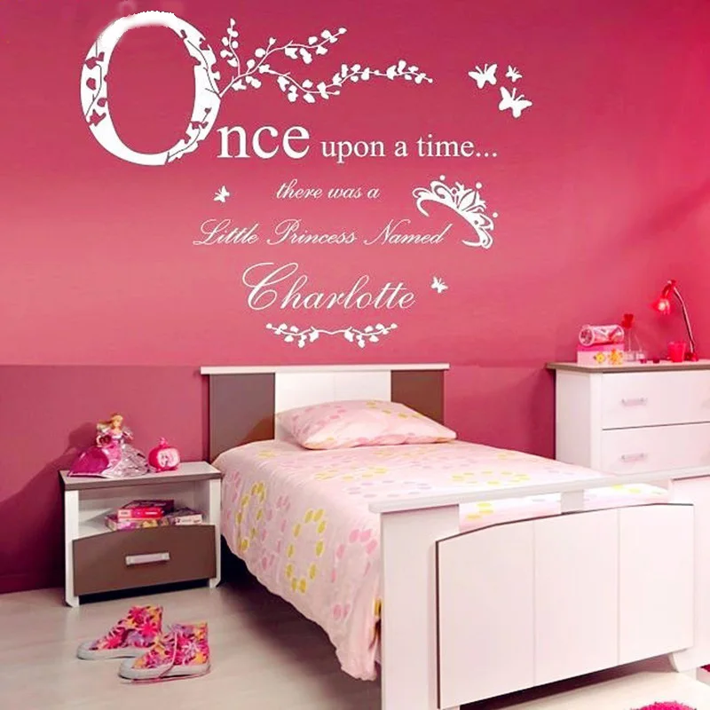 T07032 Quote and special wreath Vinyl Wall Stickers Home Decor Personalized Princess Name Decal Baby Bedroom Decoration Art | Дом и сад