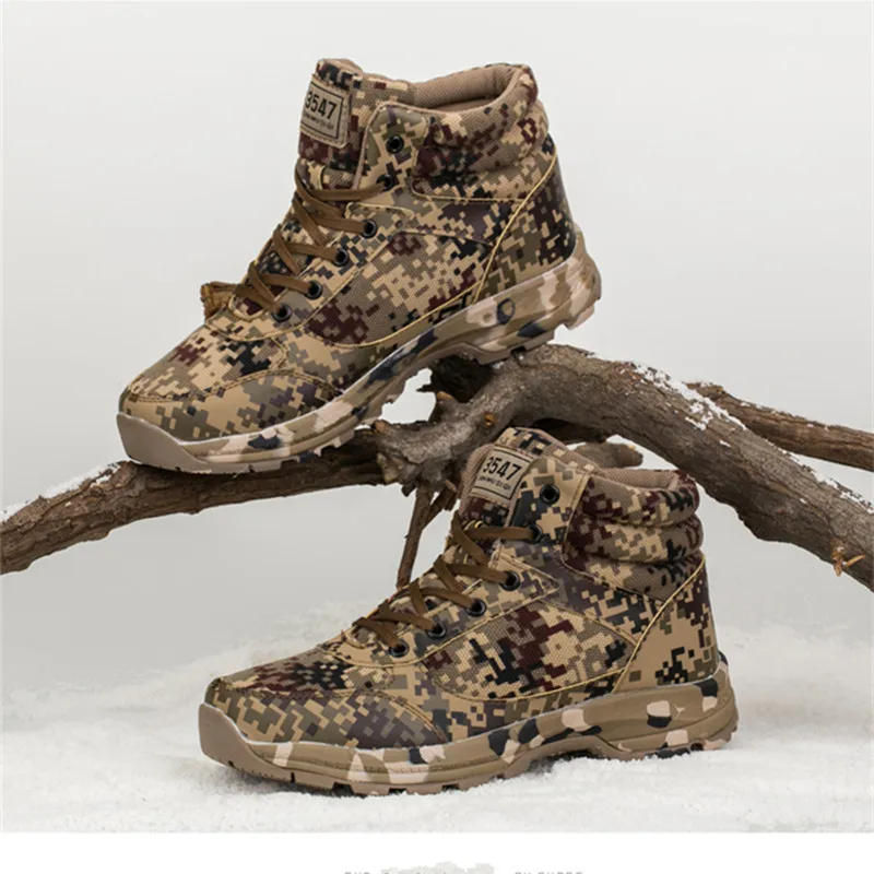 

36-46 Size Men Women Desert Camouflage Wool Thermal Tactical Boots Winter Outdoor Skiing Climbing Fleece Thicken Warm Ankle Shoe