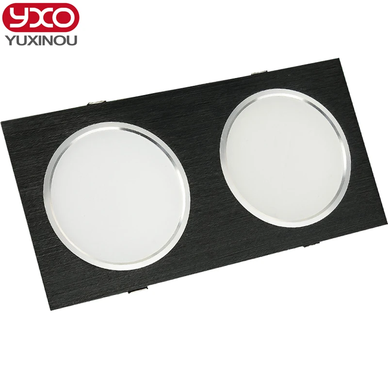 

Super Bright Recessed LED Dimmable 2 head Square Downlight Driverless 10W 14W 18W 24w LED Spot light Ceiling Lamp AC 110V 220V
