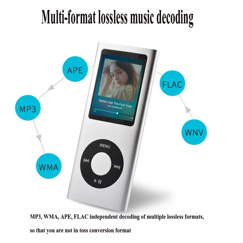 HD 1 8 дюймовый экран металлический MP3 мини Walkman музыкальный плеер Запись Спорт