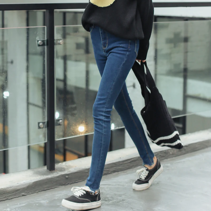 Real Skinny Jeans Sale Denim European Style 2017 New Women's Fashion Stretch Wild Brand Woman Slim Show Thin Pencil Pant |