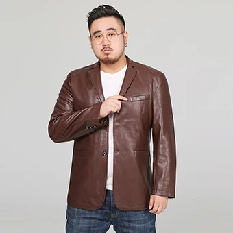 LONMMY 6XL 7XL 8XL кожаный пиджак мужской блейзер мужские куртки и пальто смокинг костюмы мужская верхняя одежда jaqueta хаки черный - Цвет: wine red