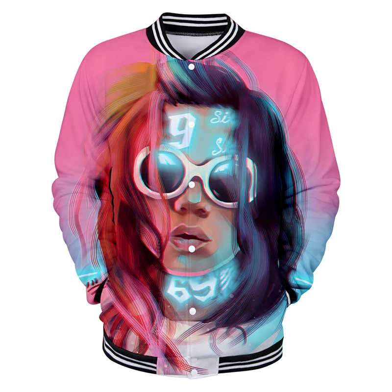 LUCKYFRIDAYF 6ix9ine модная бейсбольная куртка в стиле хип хоп 3d Мужская Женская толстовка