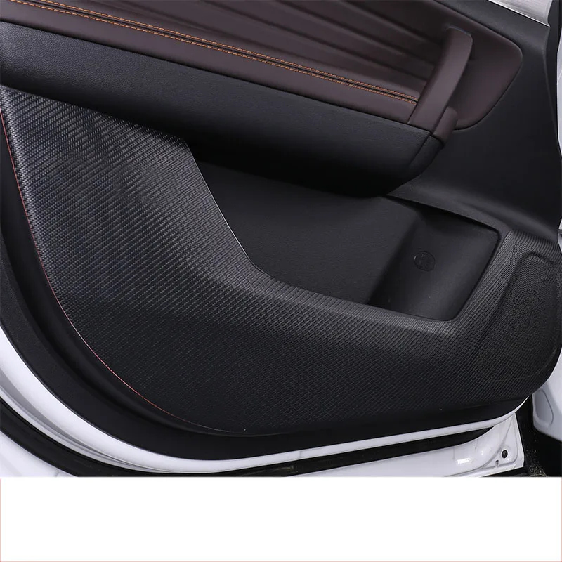 carbon fiber leather Lsrtw2017 волокно кожа двери автомобиля анти-удар коврик для changan cs35 плюс - Название цвета: carbon fiber leather