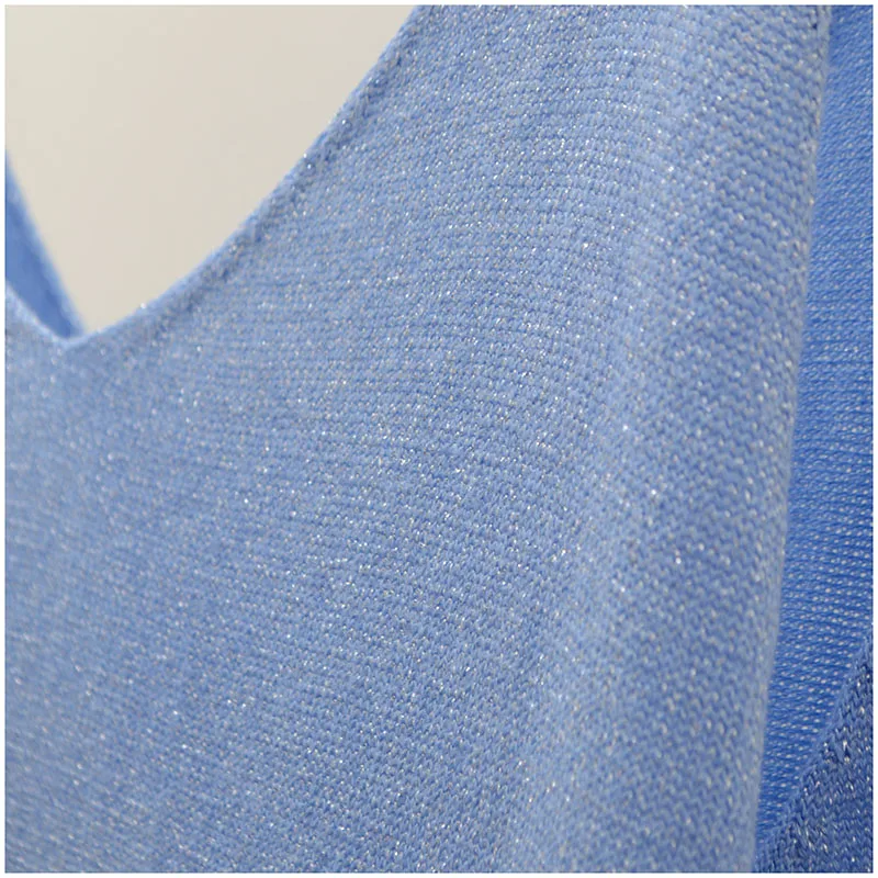 Майка женская трикотажная с золотистыми нитями пикантный короткий Топ без