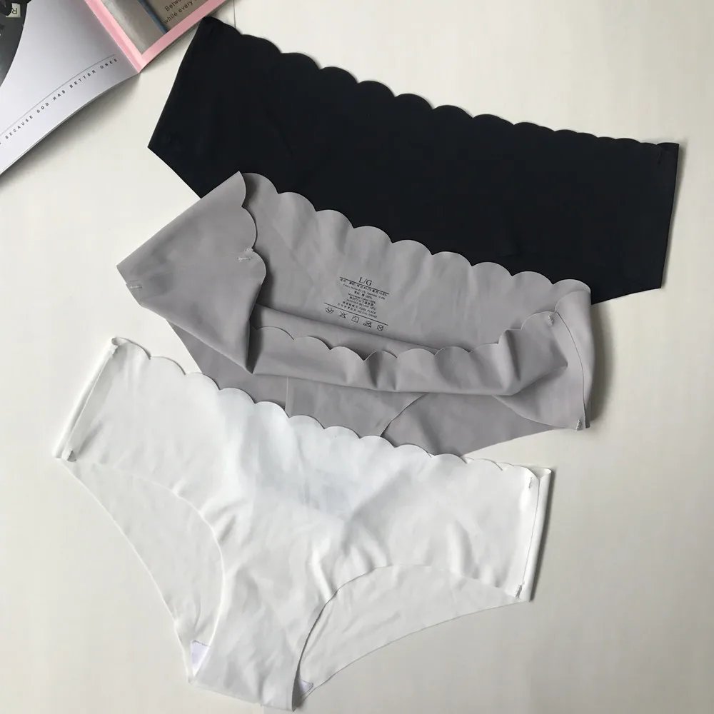 Комплект бесшовных трусов 3 шт./лот женское нижнее белье из ледяного шелка модные
