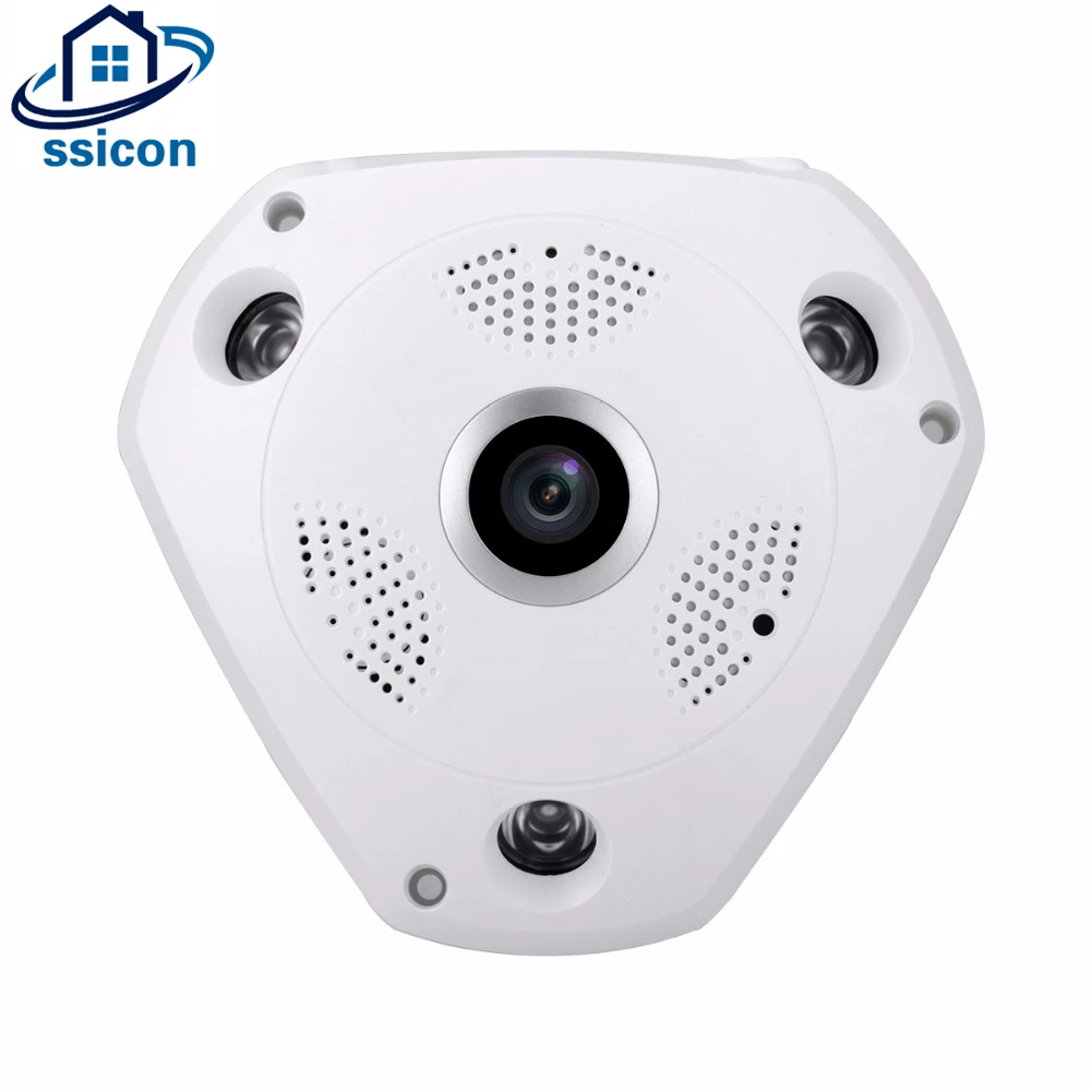 Пластиковая купольная IP камера SSICON панорамная видеонаблюдения P2P ONVIF рыбий глаз с