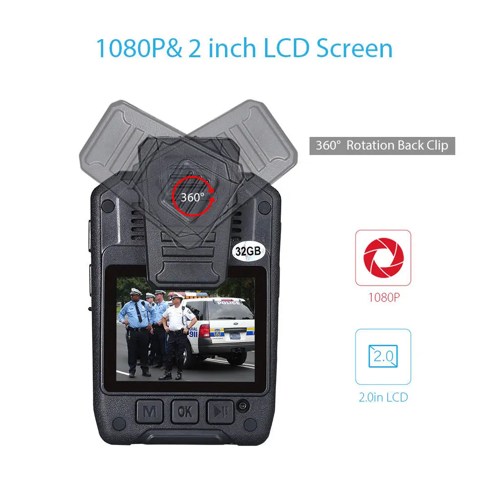 BOBLOV HD9206 AIT полицейская камера безопасности 2 0 дюйма LCD 3000mAh батарея HD1296P 30FPS аудио