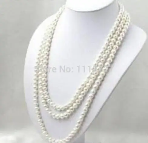 

Long 80 inch (s) 7-8 mm white Akoya cultured pearl necklace, beads for making jewelry Natural stone ye2077 wholesale price