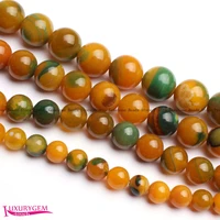 high quality 8101214mm smooth yellow green natural a gate round shape gems loose beads strand 15 jewellery making wj345