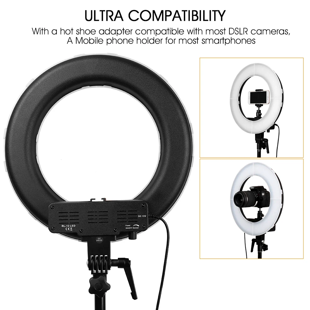 Capsaver RL-12 светодиодный кольцевой светильник со штативом круговой для фотографии