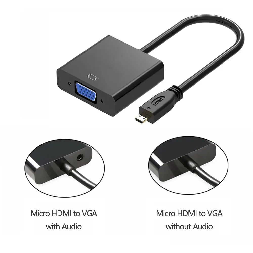 Кабель адаптер Micro HDMI VGA для видеоконвертера ЖК телевизора монитора ПК телефона