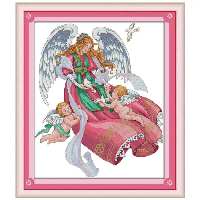 Angel fair patterns counted Cross Stitch 11CT 14CT Set Wholesale DIY Chinese Cross-stitch Kit Embroidery Needlework | Дом и сад