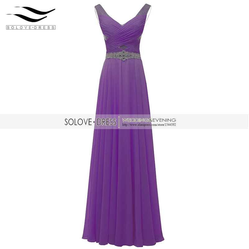 Фиолетовый Solovedress Кепки рукава реальные фотографии из бисера Шампанское длинное вечернее платье линия вечернее платье блесток Vestidos De fiesta SLP0007 - Цвет: Фиолетовый