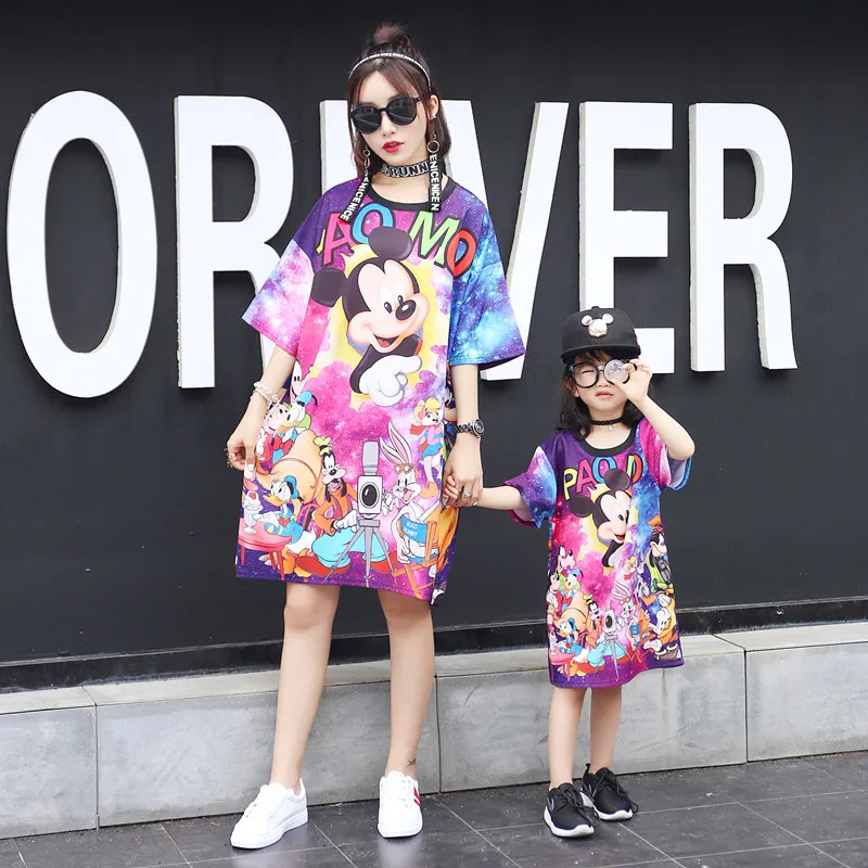 Платья для мамы и дочки свадебное платье рубашка наряды родителей детей летняя