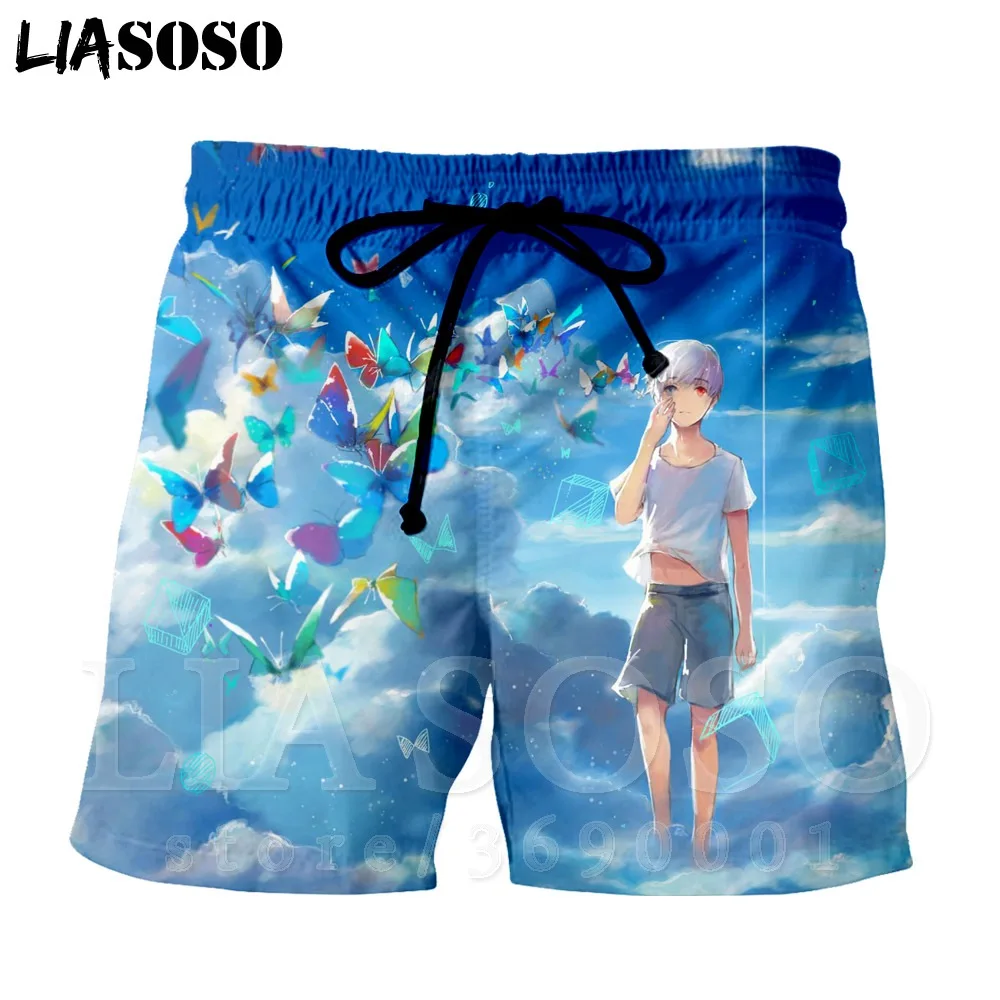 LIASOSO/мужские шорты унисекс с 3d принтом аниме для девочек Токийский Гуль Кен